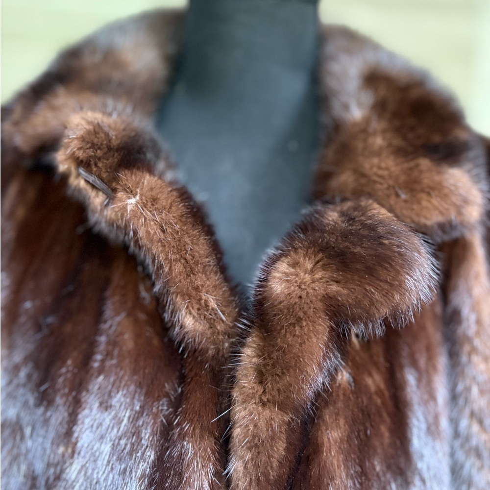 Classic Brown Full-Length Fur Coat (chocolate mink) - Picture 5 of 16